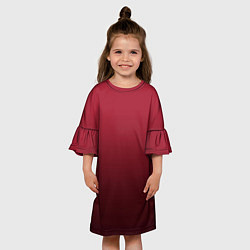 Платье клеш для девочки Градиент цвета тёмный кабаре, цвет: 3D-принт — фото 2