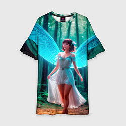 Платье клеш для девочки Девушка фея в дремучем лесу, цвет: 3D-принт
