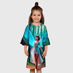 Платье клеш для девочки Девушка фея в дремучем лесу, цвет: 3D-принт — фото 2