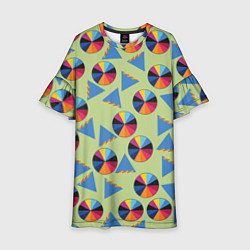 Платье клеш для девочки Круг и треугольник, цвет: 3D-принт