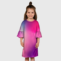 Платье клеш для девочки Футболка розовая палитра, цвет: 3D-принт — фото 2