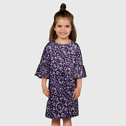 Платье клеш для девочки Фиолетовый паттерн узоры, цвет: 3D-принт — фото 2