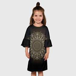 Платье клеш для девочки Костяная мандала, цвет: 3D-принт — фото 2