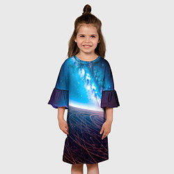 Платье клеш для девочки Удивительный млечный путь, цвет: 3D-принт — фото 2