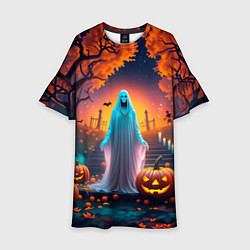 Платье клеш для девочки Привидение в хэллоуинскую ночь, цвет: 3D-принт