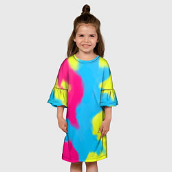 Платье клеш для девочки Тай-дай из фильма Барби, цвет: 3D-принт — фото 2