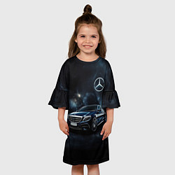 Платье клеш для девочки Mercedes Benz galaxy, цвет: 3D-принт — фото 2