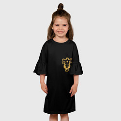 Платье клеш для девочки Чёрный клевер - форма быка, цвет: 3D-принт — фото 2