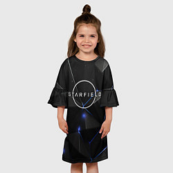 Платье клеш для девочки Starfield black stars, цвет: 3D-принт — фото 2