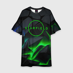 Платье клеш для девочки Stafield logo green fire, цвет: 3D-принт