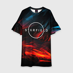 Платье клеш для девочки Logo Starfield game, цвет: 3D-принт