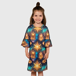 Платье клеш для девочки Фантастические звезды узор, цвет: 3D-принт — фото 2