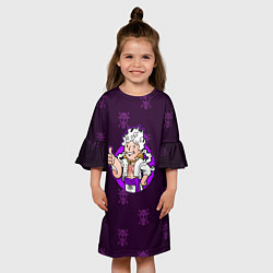 Платье клеш для девочки One piece - Луффи в стиле Пип-Бой, цвет: 3D-принт — фото 2