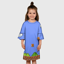 Платье клеш для девочки Первый уровень Марио, цвет: 3D-принт — фото 2