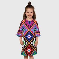 Платье клеш для девочки Колорит, цвет: 3D-принт — фото 2