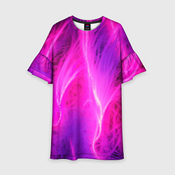 Платье клеш для девочки Pink abstract texture, цвет: 3D-принт