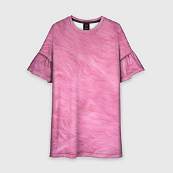 Платье клеш для девочки Розовая шерсть, цвет: 3D-принт