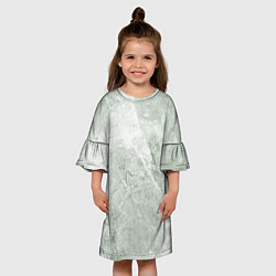 Платье клеш для девочки Зелёный мрамор, цвет: 3D-принт — фото 2