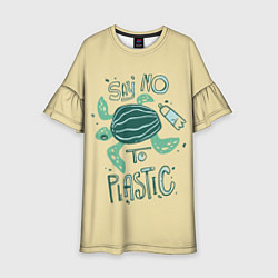 Платье клеш для девочки Say no to plastic, цвет: 3D-принт