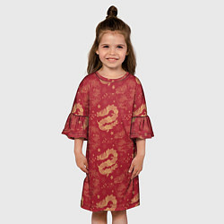 Платье клеш для девочки The chinese dragon pattern, цвет: 3D-принт — фото 2