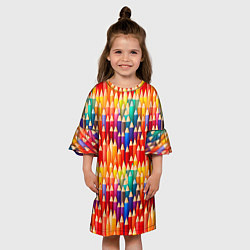 Платье клеш для девочки Цветные карандаши, цвет: 3D-принт — фото 2