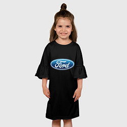 Платье клеш для девочки Ford sport auto, цвет: 3D-принт — фото 2