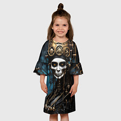 Платье клеш для девочки Девушка киборг в стиле стимпанк и киберпанк, цвет: 3D-принт — фото 2