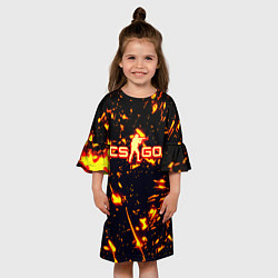 Платье клеш для девочки Cs go огненные стиль, цвет: 3D-принт — фото 2