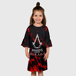 Платье клеш для девочки Assassins Creed кровь тамплиеров, цвет: 3D-принт — фото 2