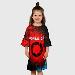 Платье клеш для девочки Портал стиль халфлайф, цвет: 3D-принт — фото 2