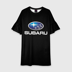 Платье клеш для девочки Subaru sport auto car, цвет: 3D-принт