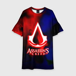 Платье клеш для девочки Assassins Creed fire, цвет: 3D-принт