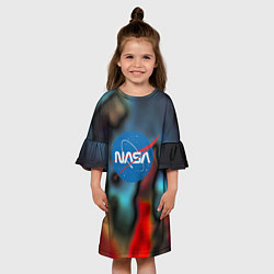 Платье клеш для девочки Nasa space star collection, цвет: 3D-принт — фото 2