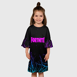 Платье клеш для девочки Фортнайт градиент эпик, цвет: 3D-принт — фото 2