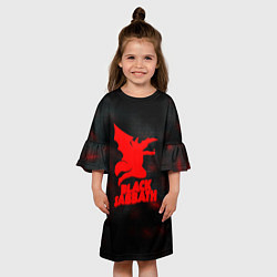 Платье клеш для девочки Black Sabbath краски метал, цвет: 3D-принт — фото 2