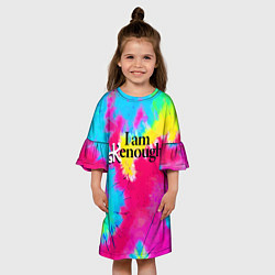 Платье клеш для девочки I am kenough - meme, цвет: 3D-принт — фото 2