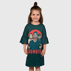 Платье клеш для девочки Zombie - день мертвеца, цвет: 3D-принт — фото 2