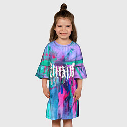 Платье клеш для девочки Shurshun - tie-dye, цвет: 3D-принт — фото 2