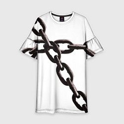 Платье клеш для девочки Цепью скованы, цвет: 3D-принт