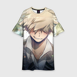 Платье клеш для девочки Моя геройская академия Кацуки Бакуго, цвет: 3D-принт