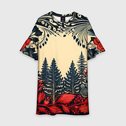 Детское платье Новогодний лес