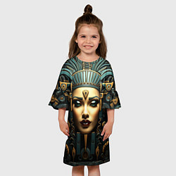 Платье клеш для девочки Египетские царицы, цвет: 3D-принт — фото 2