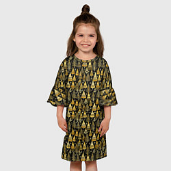 Платье клеш для девочки Золотой ельник, цвет: 3D-принт — фото 2