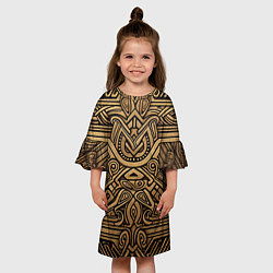 Платье клеш для девочки Орнамент в стиле викингов, цвет: 3D-принт — фото 2