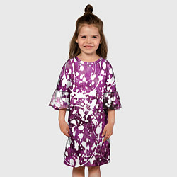 Платье клеш для девочки Абстракция - круги на пурпурном, цвет: 3D-принт — фото 2