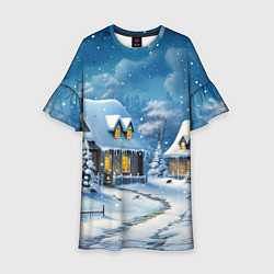 Детское платье Новогодние каникулы в деревне