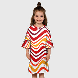 Платье клеш для девочки Модные линии, цвет: 3D-принт — фото 2
