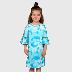 Платье клеш для девочки Абстракция стилизованное небо, цвет: 3D-принт — фото 2