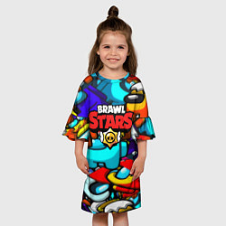 Платье клеш для девочки Brawl stars mobile game brawlers, цвет: 3D-принт — фото 2