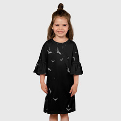 Платье клеш для девочки Летучие мыши на черном небе, цвет: 3D-принт — фото 2